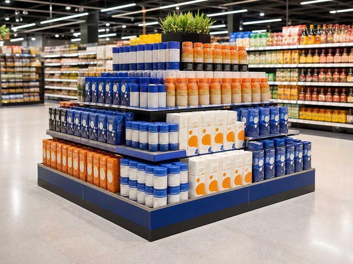 Tiered Product Pyramid Display